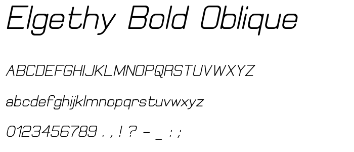 Elgethy Bold Oblique font